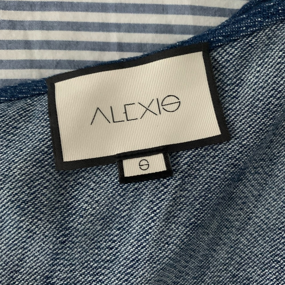 Alexis Denim One-Shoulder Ruffle Romper in Blue - Picture 9 of 9